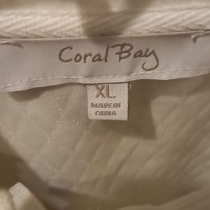 FINAL PRICE NWT Coral Bay ivory quilted l/s jacket w silver zipper XL